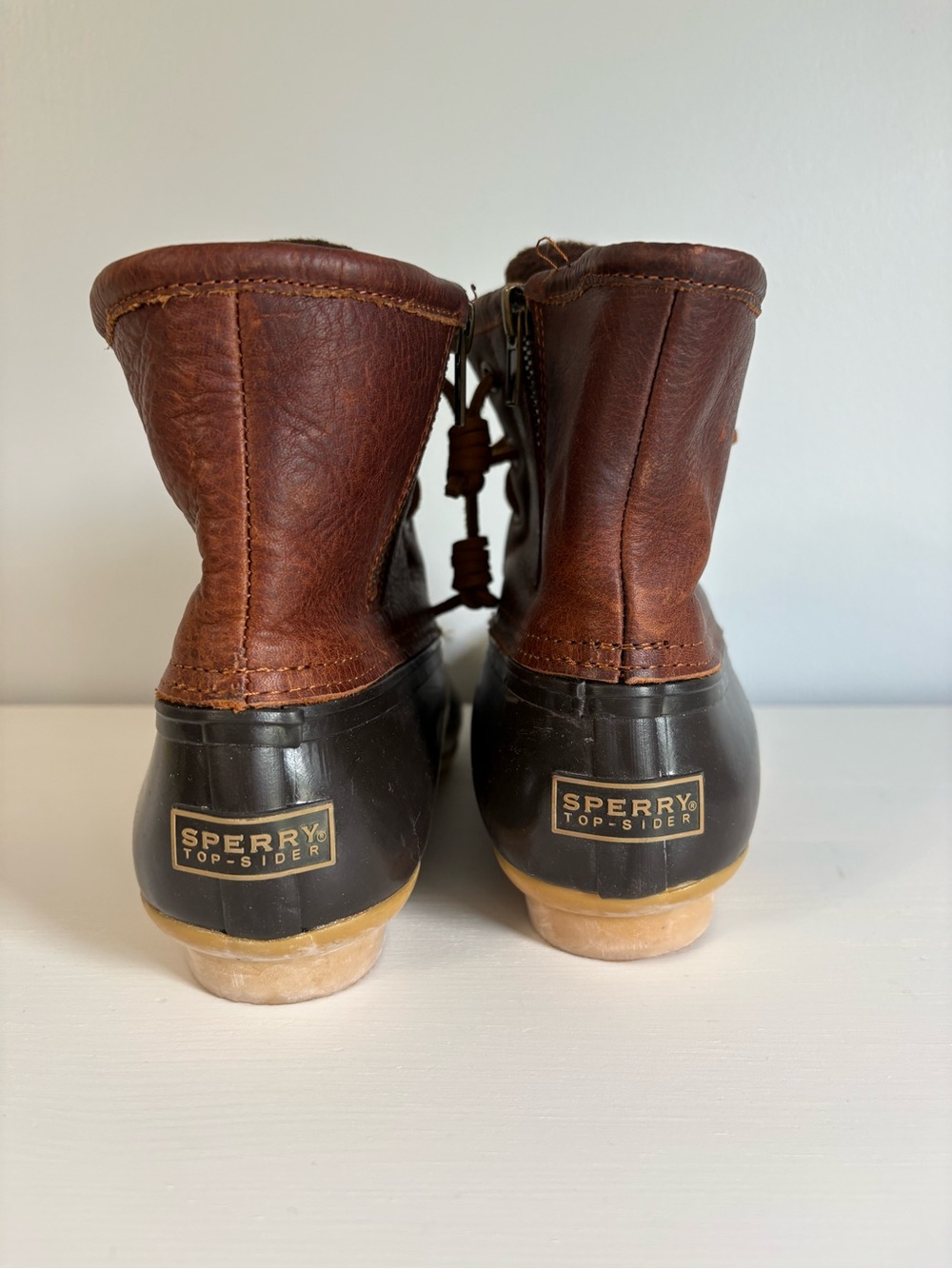 Sperry Top-Sider Saltwater Duck Boots Brown Size 7 Waterproof Leather Rain Boot - Picture 3 of 10